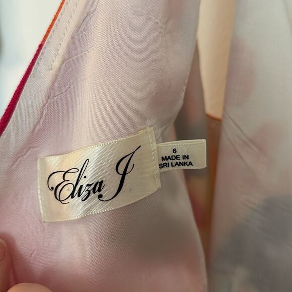 ELIZA J | 6 | Watercolor Floral A-Line Cocktail Belted Sheath Shift Dress EUC! - Picture 12 of 14